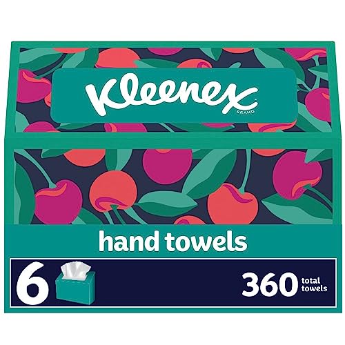 Kleenex Disposable Paper Hand Towels, 6 Boxes, 60 Tissues per Box (360 Total Tissues), Packaging May Vary