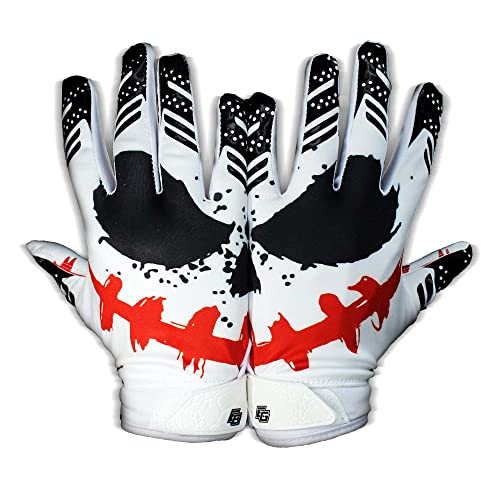 Eternity Gears - Jester Football Gloves - Tacky Grip Skin Tight Adult Football Gloves - Enhanced Performance Football Gloves Men - Pro Elite Super Sticky Receiver Football Gloves - Adult Sizes (Small)