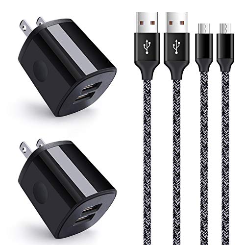 Android Charger for Samsung Galaxy J7 Prime/Crown/Star/Sky Pro/Pro/Perx,J3 Orbit,J2,J7 V,J6 Plus,J5,J4 Core,S7 S6 S5 A10 A6 Note 5 4,LG K40 K30 K20, Phone Wall Charger + Fast Charging Micro USB Cable