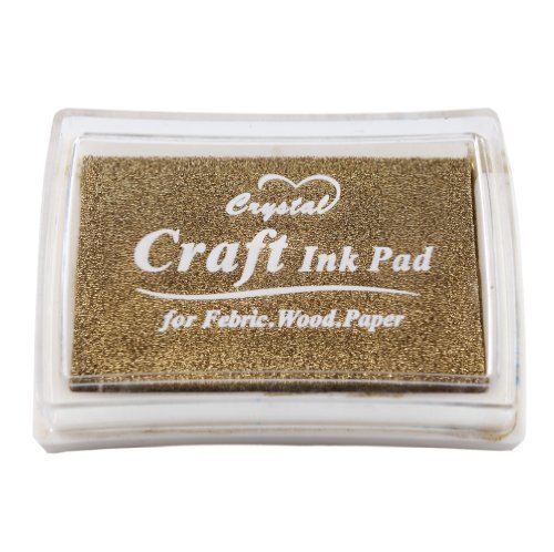 YPSelected Craft Ink Pad Inkpad for Paper Wood Fabric 15 Colors Available for Rubber Stamps (Gold)