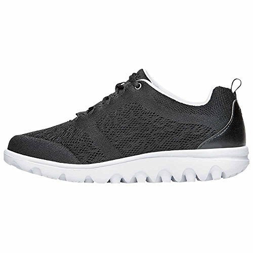 Propét Women's TravelActiv Sneakers Casual Lace-Up Shoes, Black, 10 XX-Wide