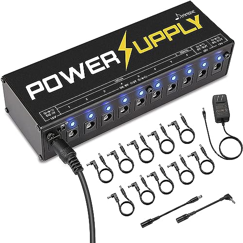 Donner Multi-Output Power Supply for Electric Guitar Pedal Effects with Power Cables Adapter Version A