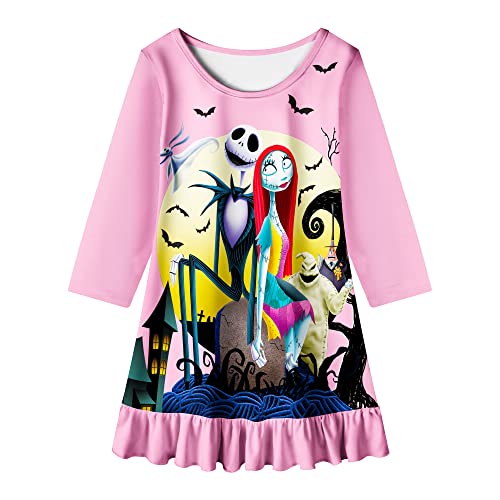 ANAVAE Sally Nite Gown Jack Skellington Zero Oogie Boogie Mayor Reversible Before Christmas Costume Shirt Little Girls Village Toys Dress Up Toddler Dress 6T