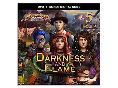 Legacy Games Amazing Hidden Object Games for PC: Darkness and Flame (5 Game Pack) - PC DVD with Digital Download Codes
