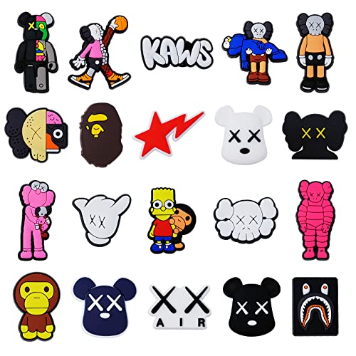20PCS Anime Shoe Charms PVC Bear Charms for Croc Sandals Wristband Bracelet Decoration Charms Pins Party Favors for Kids Boys Girls Men Women Birthday Gifts, Party Supplies