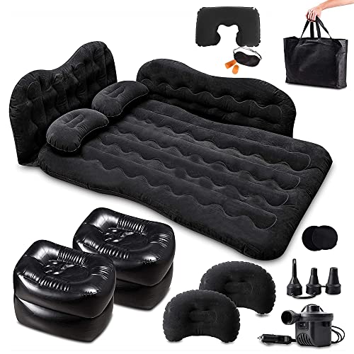 Car Air Mattress Truck Back Seat Bed – Zento Deals Camping Bed Inflatable Mattress – Portable Travel Bed with Pillows – Travel Camping Sleeping Outdoor Bed – Universal Car SUV Truck and RV…