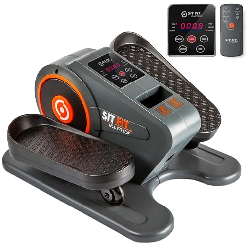 SITFIT, Sit Down and Cycle! Powered Foot Pedal Exerciser for Seniors, Under Desk Elliptical Exercise Bike, Leg Exerciser While Sitting. Peddler Exerciser Mini Bike, Portable Rehabilitation Equipment.