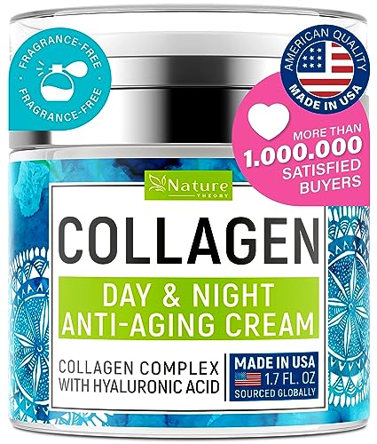 Face Moisturizer Collagen Retinol Cream with Hyaluronic Acid - Day & Night Cream - Skin Tightening Cream for Face - Anti Aging Face Cream - 1.7oz