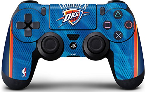 Skinit Decal Gaming Skin for PS4 Controller - Officially Licensed NBA Oklahoma City Thunder Blue Jersey Design