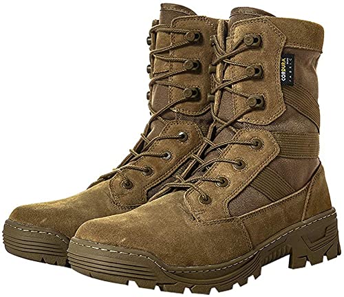 YEVHEV Tactical Boots Men's Military Work Boots Desert Combat Army Combat Boots for Hiking Motorcycle Climbing(Brown,11.5)