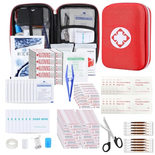 276PCS First Aid Kit Home Car Camping Hiking Emergency Supplies Small Compact Lovely Bag for School Outdoor, Basic Outdoor Essentials Survival Kit for Travel AMORNING