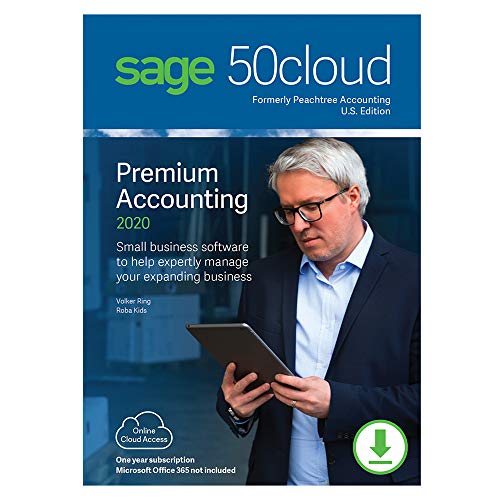 Sage 50cloud Premium Accounting 2020 U.S. 4-User One Year Subscription [PC Download]