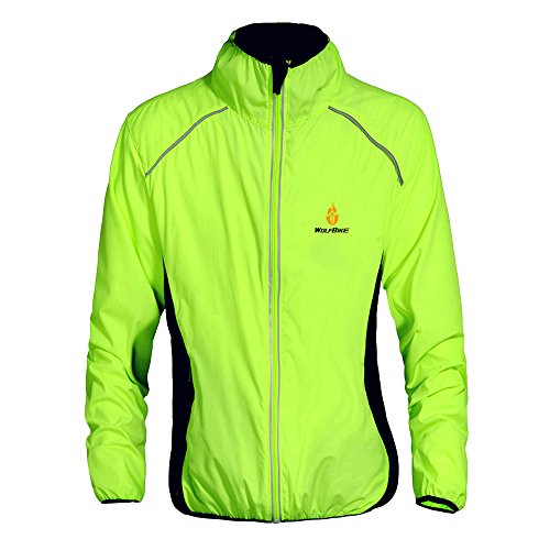 WOLFBIKE Cycling Jacket Jersey Long Sleeve Wind Coat, Color: Green, Size: XL