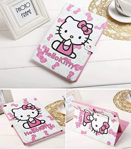 New iPad 7th 8th 9th Generation Case (10.2-inch,2019 2020 2021 Releases), Hello Kitty 360 Protection Multi-Angle Viewing Folio Stand Cases with Auto Wake/Sleep Smart Cover for iPad 7th 8th (Pink)