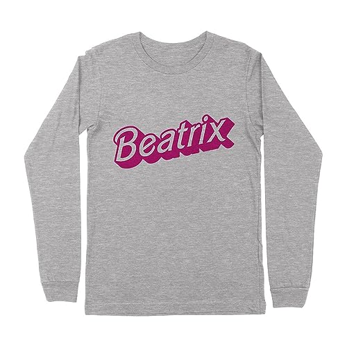 Beatrix Doll Font Kids Long Sleeve T-Shirt Youth Medium Heather Grey