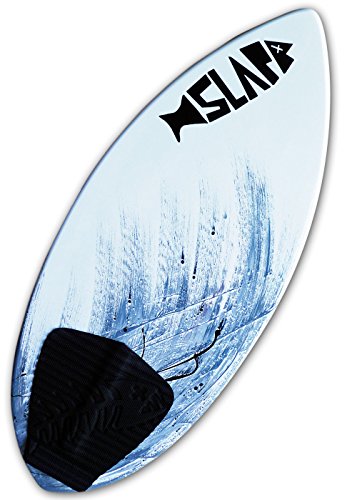 USA Made Slapfish Skimboard - Fiberglass & Carbon - Riders up to 200 lbs - 48' with Traction Deck Grip - Kids & Adults - 4 Colors (Gray)