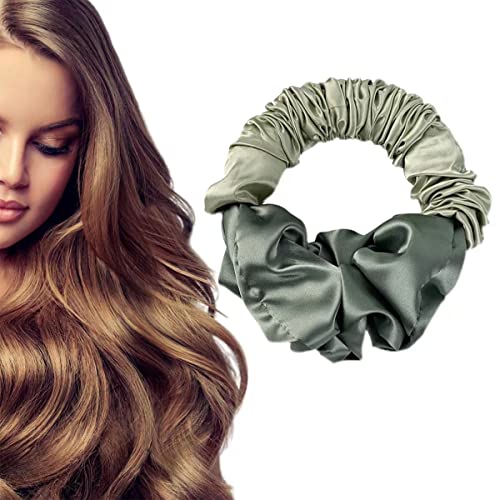 MMDOCO New Soft Heatless Curling Headband No Heat Ponytail Hairband Hair Curler (Green)
