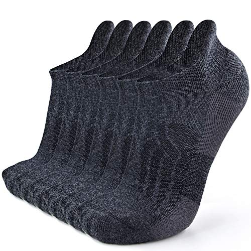 Busy Socks Wool Knit Socks for Women Warm, Women's Non Blister Soft Merino Wool Socks Thick Cushion Climbing Socks, Dark Grey, Medium, 6 Pairs
