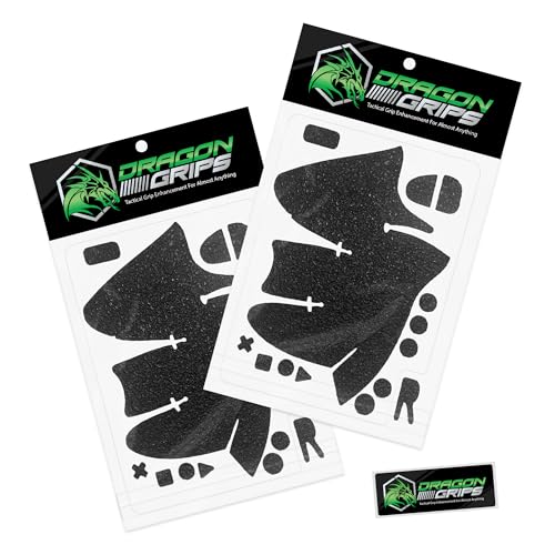 Dragon Grips PS5 Controller Grip, 22 Pcs Black Textured Non-Slip Rubber PS5 Controller Grips Stickers, Perfectly Fit to Any Handles, Trigger Buttons & D-pad, Sweat Resistant to Enhance Gaming Control