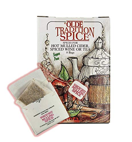 Olde Tradition Spice: Mulling Spices in Tea Bags for Apple Cider, Mulled Wine, Glühwein, Hot Toddy Holiday Drink - Sugar-Free & Caffeine-Free - 8 Count