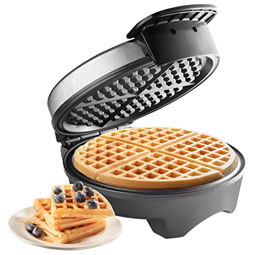 Waffle Maker by Cucina Pro - Non-Stick Waffler Iron with Adjustable Browning Control, Griddle Makes 7 Inch Thin, American Style Waffles for Breakfast, Great for Holiday Breakfast or Gift