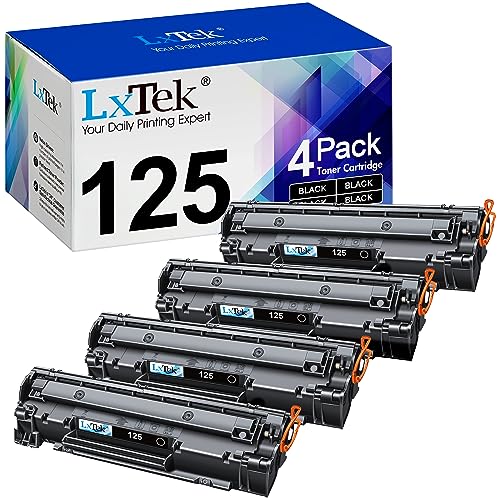 LxTek Compatible Toner Cartridge Replacement for Canon 125 CRG-125 3484B001 to use with ImageClass LBP6000 ImageClass LBP6030w ImageClass MF3010 Laser Printer (Black,4 Pack-HighYield)