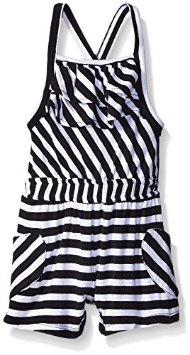 Amy Coe Baby Girls' Stripe Infant Romper, Black/White, 12 Months