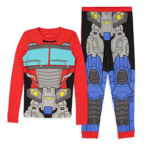 INTIMO Transformers Boys' Optimus Prime Costume Character TV Show Sleep Pajama Set (10) Multicolored