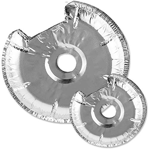 Burner Covers for Electric Stove by Linda’s Essentials (50 Pack) | Disposable Aluminium Stove Burner Liners | Round Foil 6 and 8 Inch Burner Bibs Keep Electric Range Stove Clean From Oil and Food