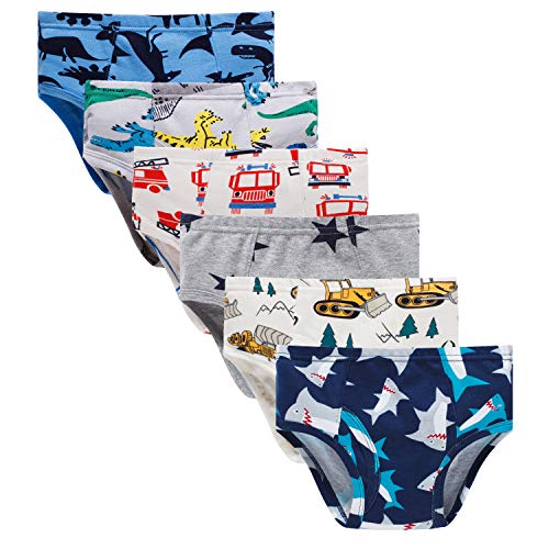 Boboking Little Boys,Little kid Briefs Dinosaur Truck Toddler Kids Underwear (Pack of 6) 2T/3T
