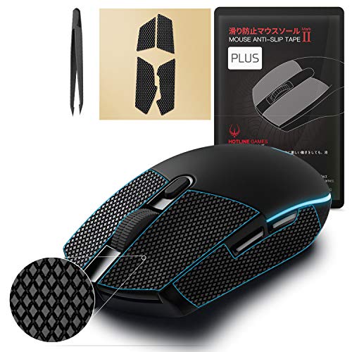 Hotline Games [Grip Upgrade] 2.0 Plus Anti Slip Grip Tape Compatible with Logitech G pro/G305/G203/G102/G304 Gaming Mouse Skins,Sweat Resistant,Cut to Fit,Easy to Apply,Professional Mice Upgrade