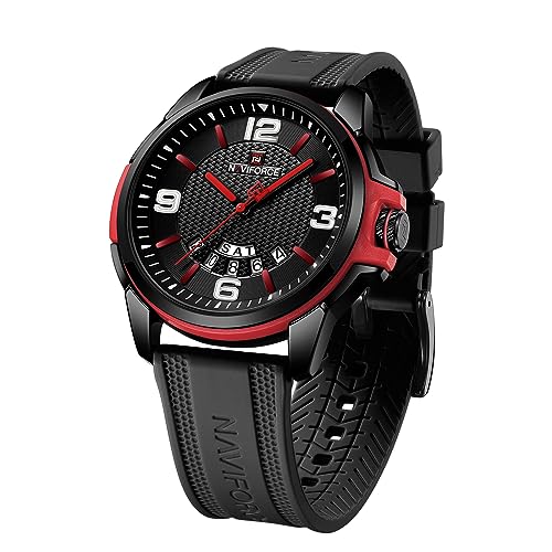 NAVIFORCE Waterproof Watch for Men Women,Boy and Girl Analog Military Sports Unisex Wristwatch,Silicone Strap
