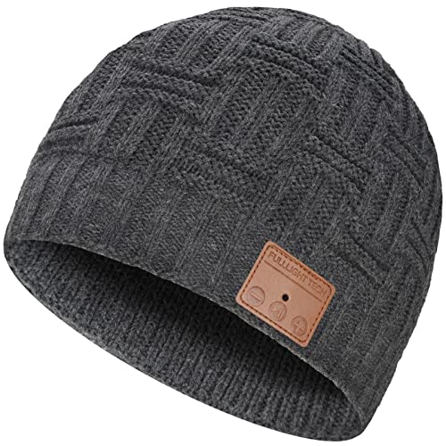 Bluetooth Beanie,Wireless Headphones Hat Unique Christmas Tech Gifts for Men Women Him Adults Teen Girls Boys Men's Visors (Dark Gray)