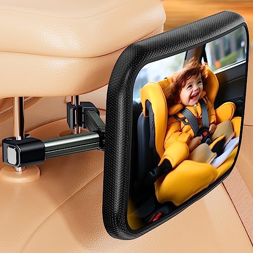 TAZENI Baby Car Mirror for Baby Hook Clip Design Safety Baby Mirror for Car Seat Rear Facing Infant Easy Install with Wide Crystal Clear View Shatterproof Crash Test And Safety Certified