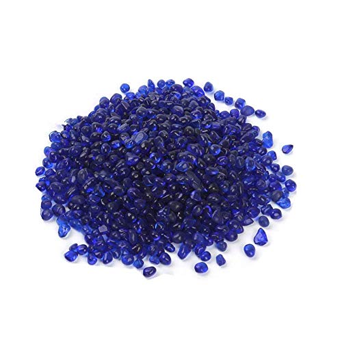 Decorative Stones,Glass Stones,1 Lb About 460 G Irregular Sea Glass Pebbles Artificial Glaze Crystal Stones Rocks for Vase Filler,Table Scatter,Aquarium Decoration,Air Plants Decoration (Navy Blue)
