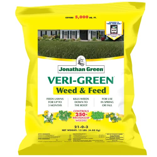 Jonathan Green (16002) Veri-Green Weed and Feed Lawn Fertilizer - 21-0-3 Grass Fertilizer & Weed Killer (5,000 Sq. Ft.)