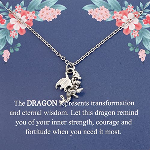 TGBJE The Dragon Necklace Dragon Spirit Animal Gift for Women Goth Gift Dragon Charm Jewelry (Dragon Necklace)