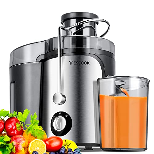Tescook,Juicer, 600W Juicer Machines 3 Speeds with 3'' Feed Chute, Juicer Extractor for Whole Fruits & Vegs, Dishwasher Safe, BPA-Free, Non-Drip Function