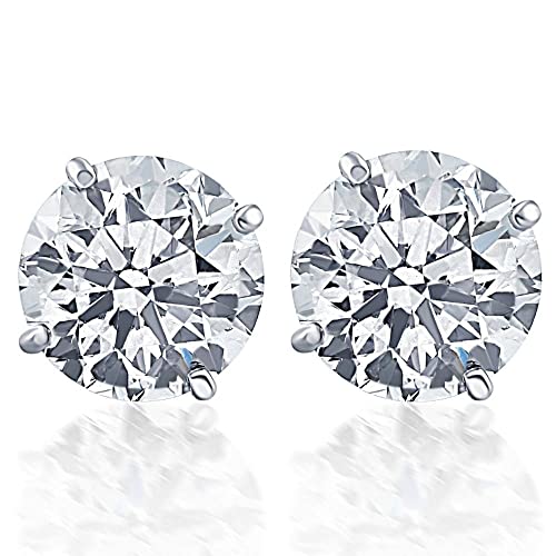1 1/4 Carat (ctw) Diamond Studs in 14k White Gold Lab Grown