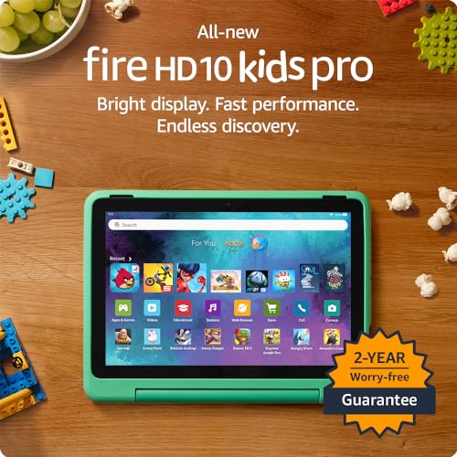 All-new Amazon Fire HD 10 Kids Pro tablet- 2023, ages 6-12 | Bright 10.1' HD screen | Slim case for older kids, ad-free content, parental controls, 13-hr battery, 32 GB, Mint
