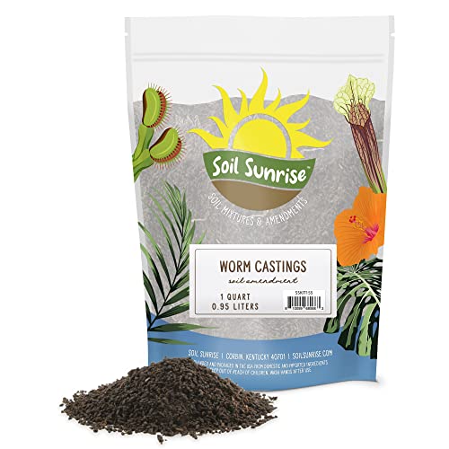 Organic Worm Castings (1 Quart); 1LB All Natural Soil Additive, Soil Builder, and Fertilizer