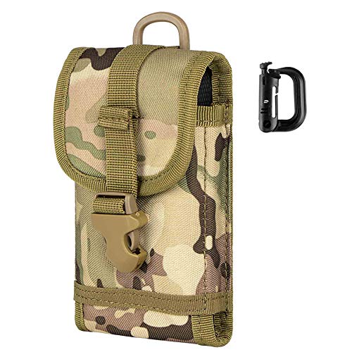 IronSeals Molle Tactical Pouch Compact Utility Gadget Waist Bag Phone Holster for iPhone 15 Pro/15/14 Pro/14/13 Pro/13/13 Mini/12 Pro Max/12 Pro/12/12 mini/11 Pro Max/XS Max/XR/X, Samsung S22/S20/S10