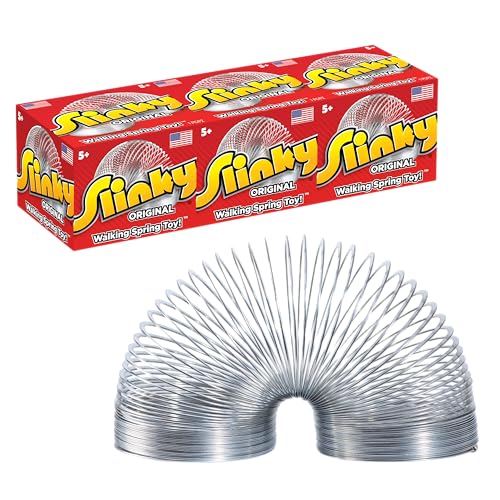 Just Play The Original Slinky Walking Spring Toy, 3-Pack Metal Slinky, Fidget Toys, Party Favors and Gifts, Kids Toys for Ages 5 Up, Amazon Exclusive