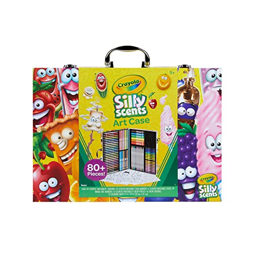 Crayola Silly Scents Inspiration Art Case (80pcs), Scented Marker & Crayon Set, Twistable Crayons, Unique Holiday Gift for Kids [Amazon Exclusive]