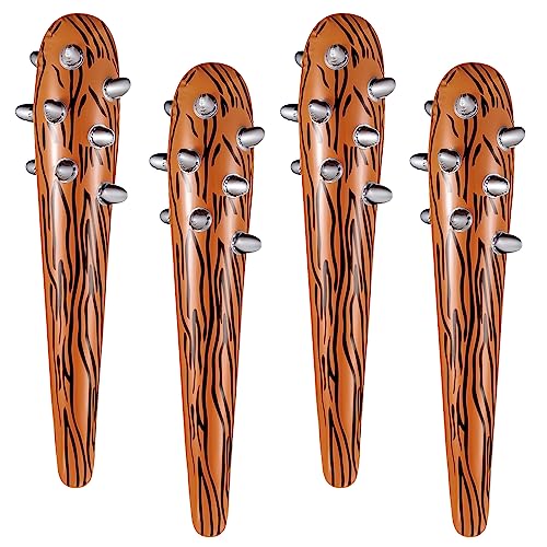 Aoriher Inflatable Caveman Club Halloween Costume Accessories Inflatable Caveman Bat Caveman Stick for Kids Fancy Costume Dress Party Cosplay Prop(4 Pack)