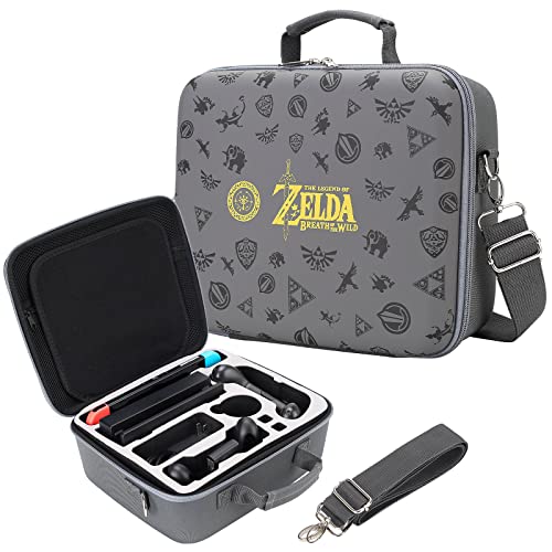 Zelda Carrying Case for Nintendo Switch/Switch OLED - Portable Hard Messenger Bag Travel Cases with Professionally Protective Interior for Nintendo Switch Console Pro Controller Accessories