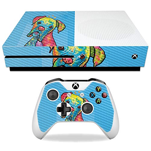 MightySkins Carbon Fiber Skin for Microsoft Xbox One S - Boxer Rainbow | Protective, Durable Textured Carbon Fiber Finish | Easy to Apply, Remove, and Change Styles | Made in The USA