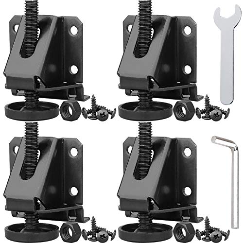 Leveling Feet Heavy Duty Furniture Levelers Adjustable Table Leg Leveler w/Lock Nuts for Furniture,Table, Cabinets, Workbench,Shelving Units and More,Black (Heavy Duty Furniture Levelers Black 4P)