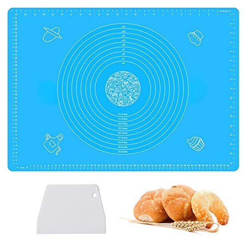 Large Silicone Pastry Baking Mats with Measurements 25' x 18',Non stick and Non Slip Counter Mat, Bread Making Tools And Supplies,Dough Rolling mat, Pie Crust, Fondant Mat