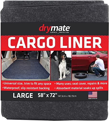 Drymate Cargo Liner Mat (58” x 72”), Seat Cover/Trunk Liner - Absorbent/Waterproof/Machine Washable - Protects Vehicle Interior, for SUVs, Trucks, Vans, Cars, and Dogs (Made in The USA)